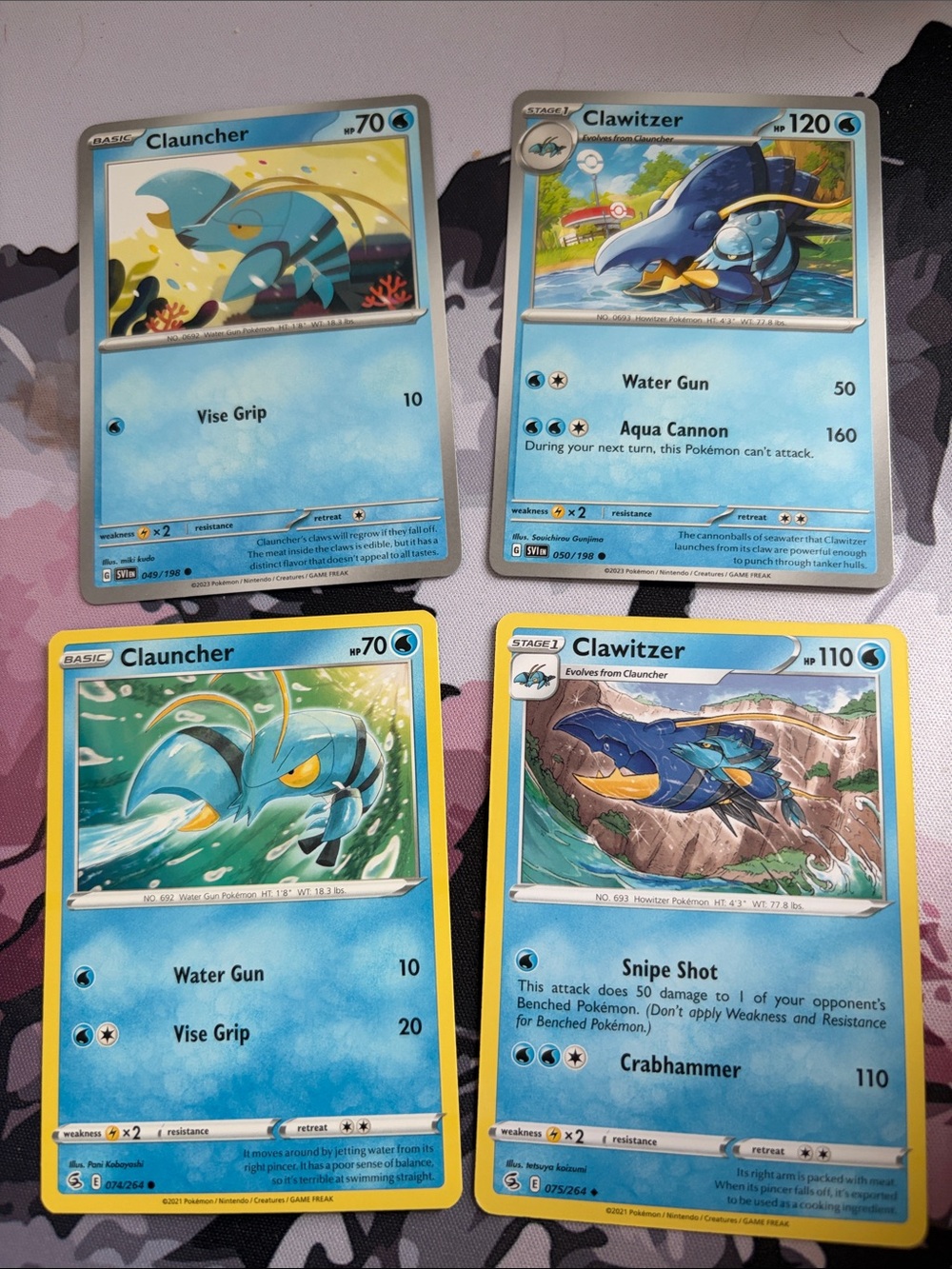 Clauncher & Clawitzer Evolution Lot | Fusion Strike + Scarlet & Violet | ✨5/25
